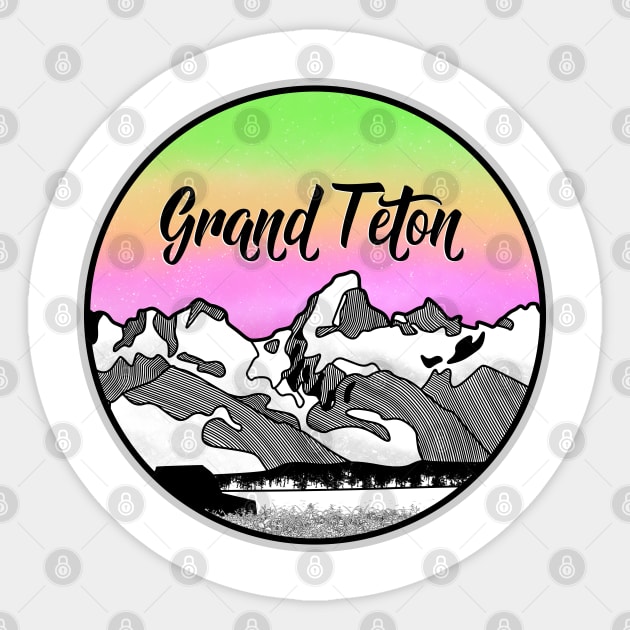 Grand Teton Sticker by mailboxdisco